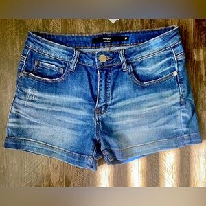 Harper Blue Denim Distressed Jean Shorts Size 27